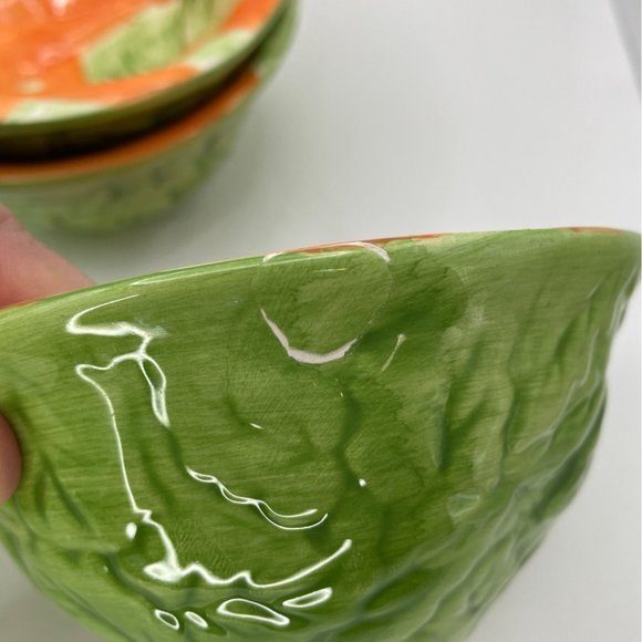 Springtime Serving Dessert/Berry Bowls with Carrot Motif, Easter Serving Decor - Picture 9 of 11